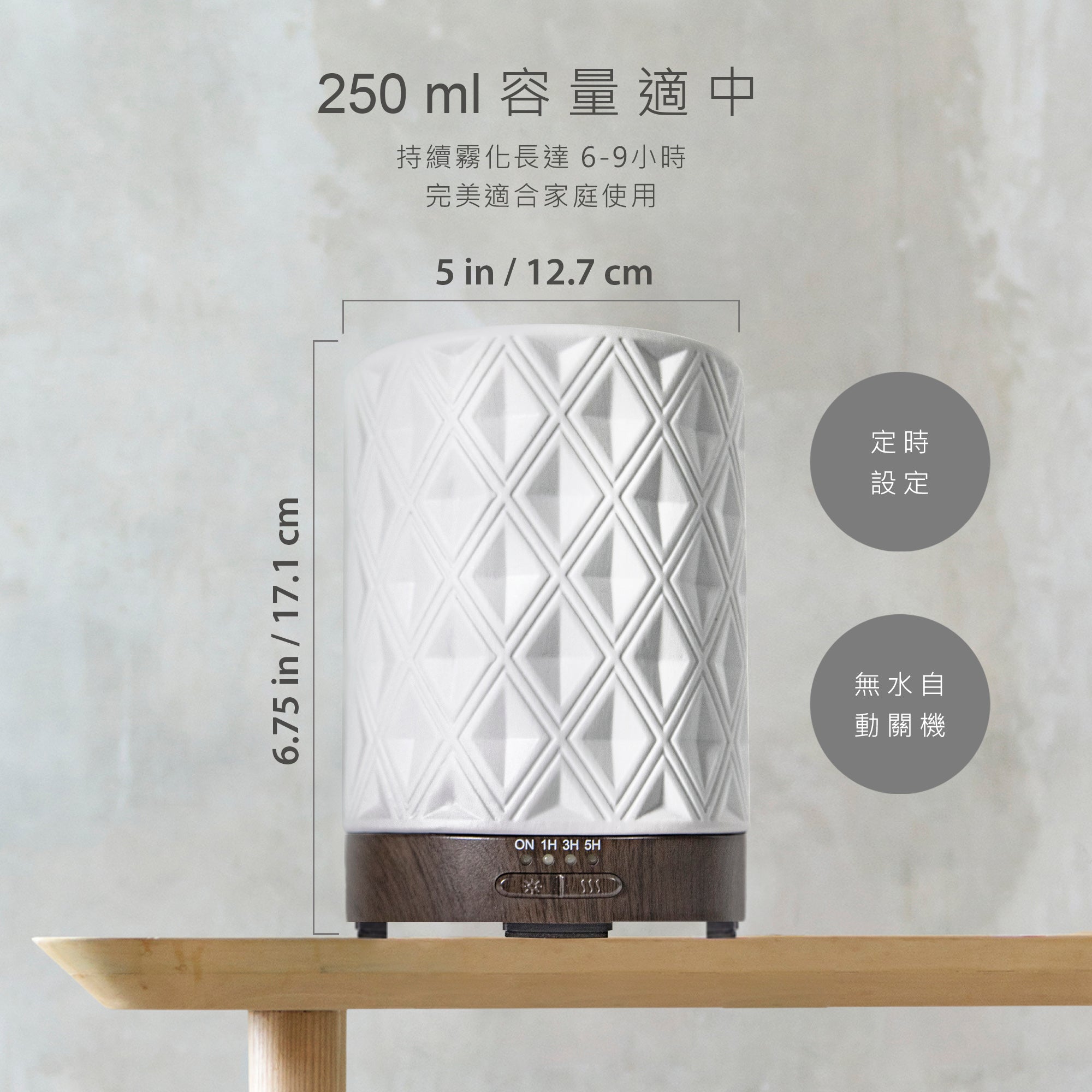 Earnest Living 菱形陶瓷香氛水氧機 250ml